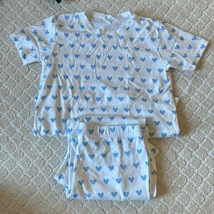 LAKE Pajamas Short/Long Weekend Set Blue Heart SIZE MEDIUM